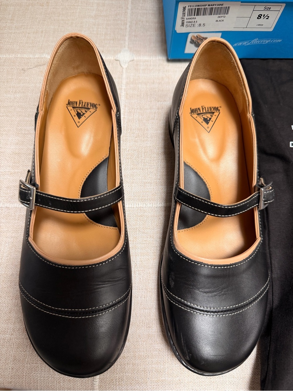 John Fluevog Black Mary Jane Loafer with Buckle - Picture 6 of 10
